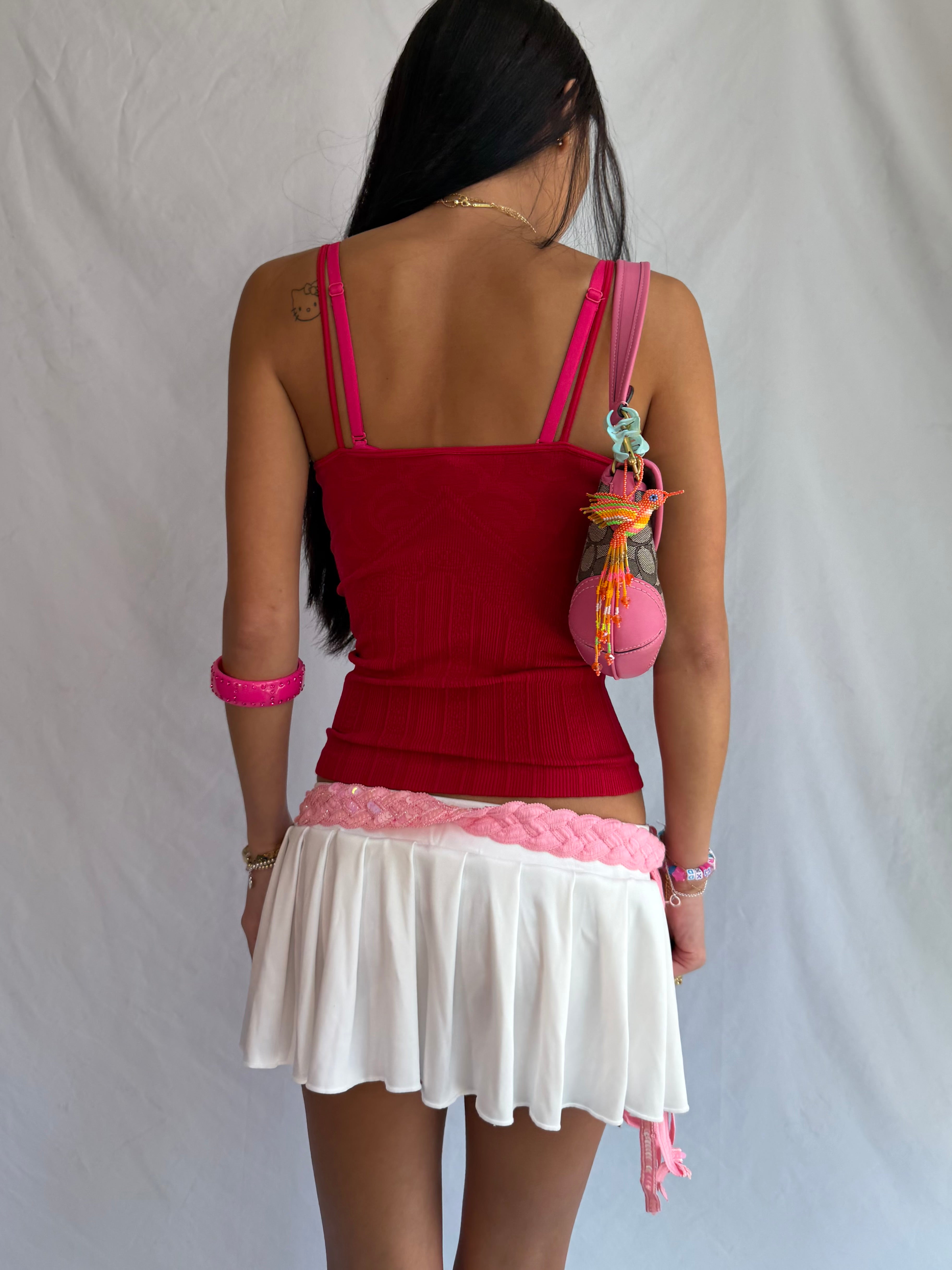 vintage red quarter zip tank top ⋆. 𐙚 ˚