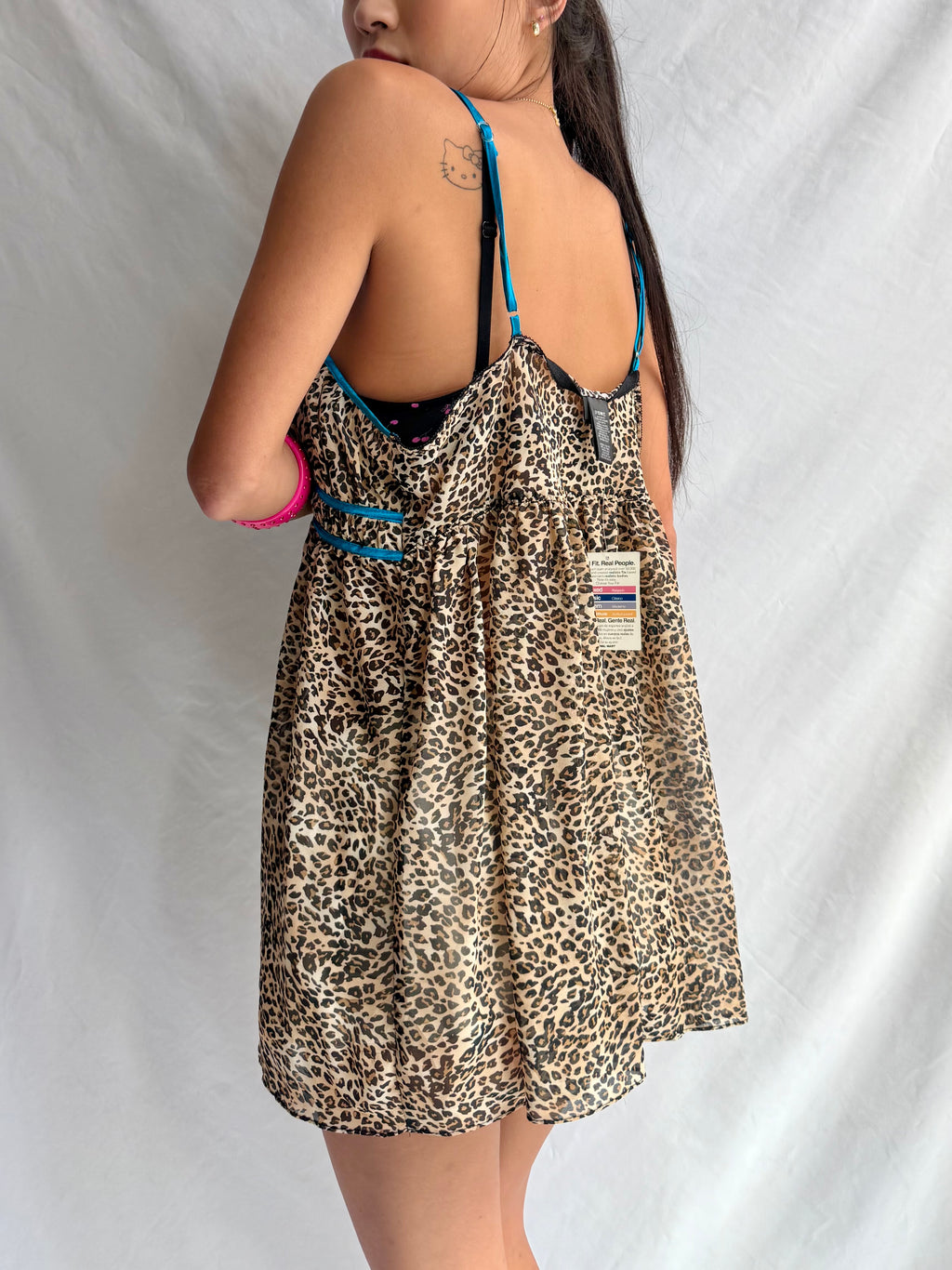 Vintage leopard babydoll dress