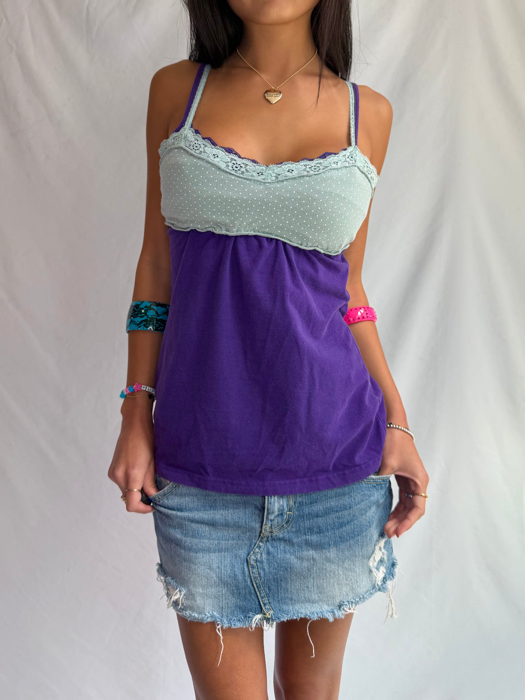 Vintage purple double tank top