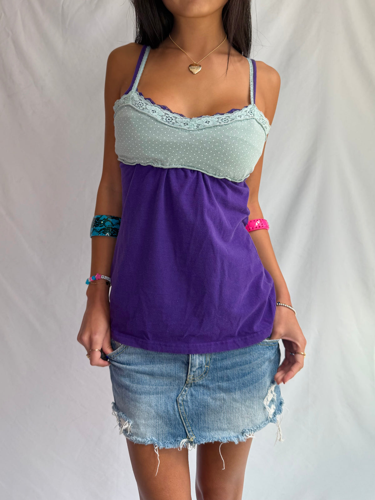 Vintage purple double tank top