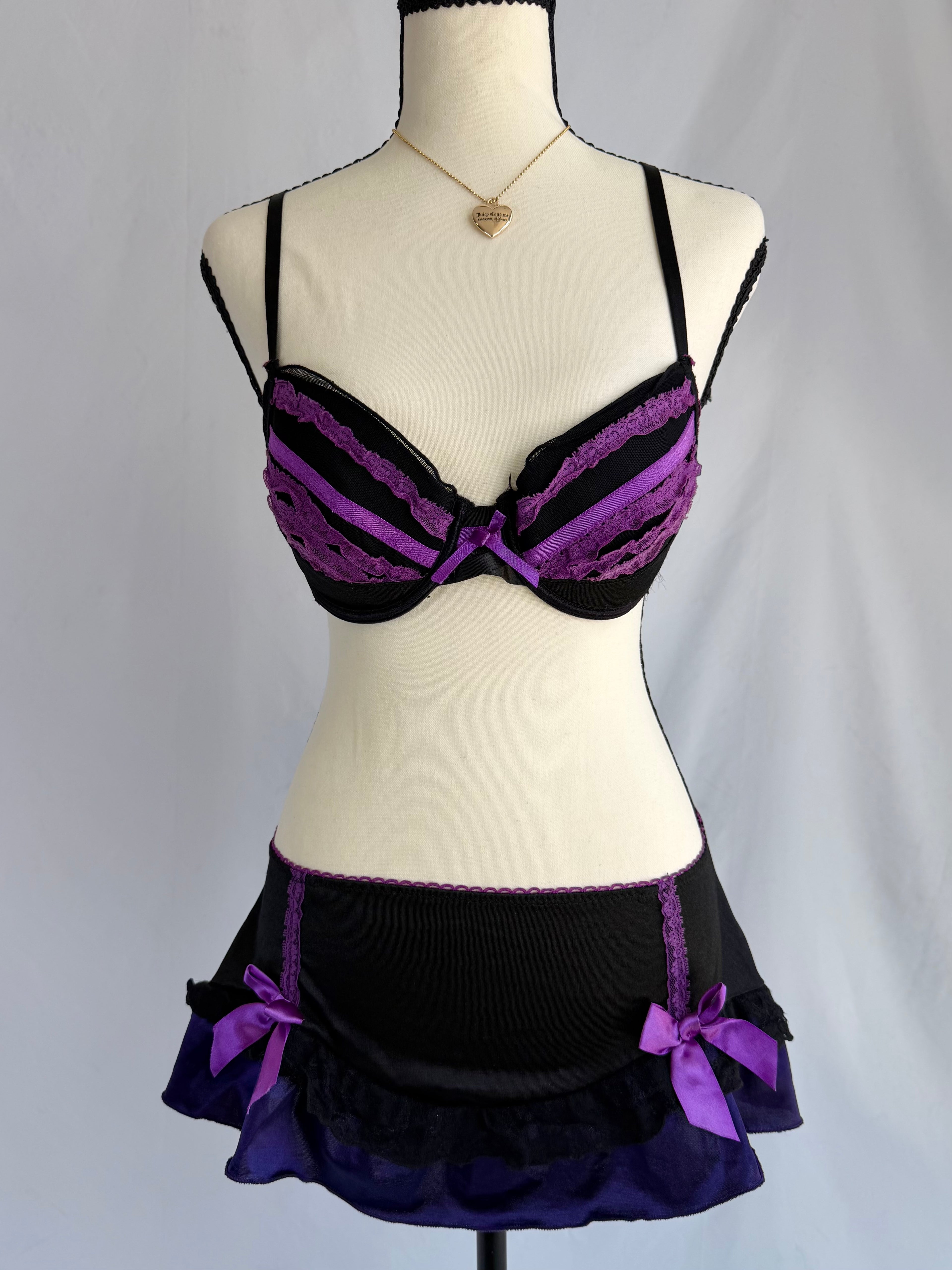 vintage purple lingerie skirt set ⊹ ࣪ ˖ ໒꒱
