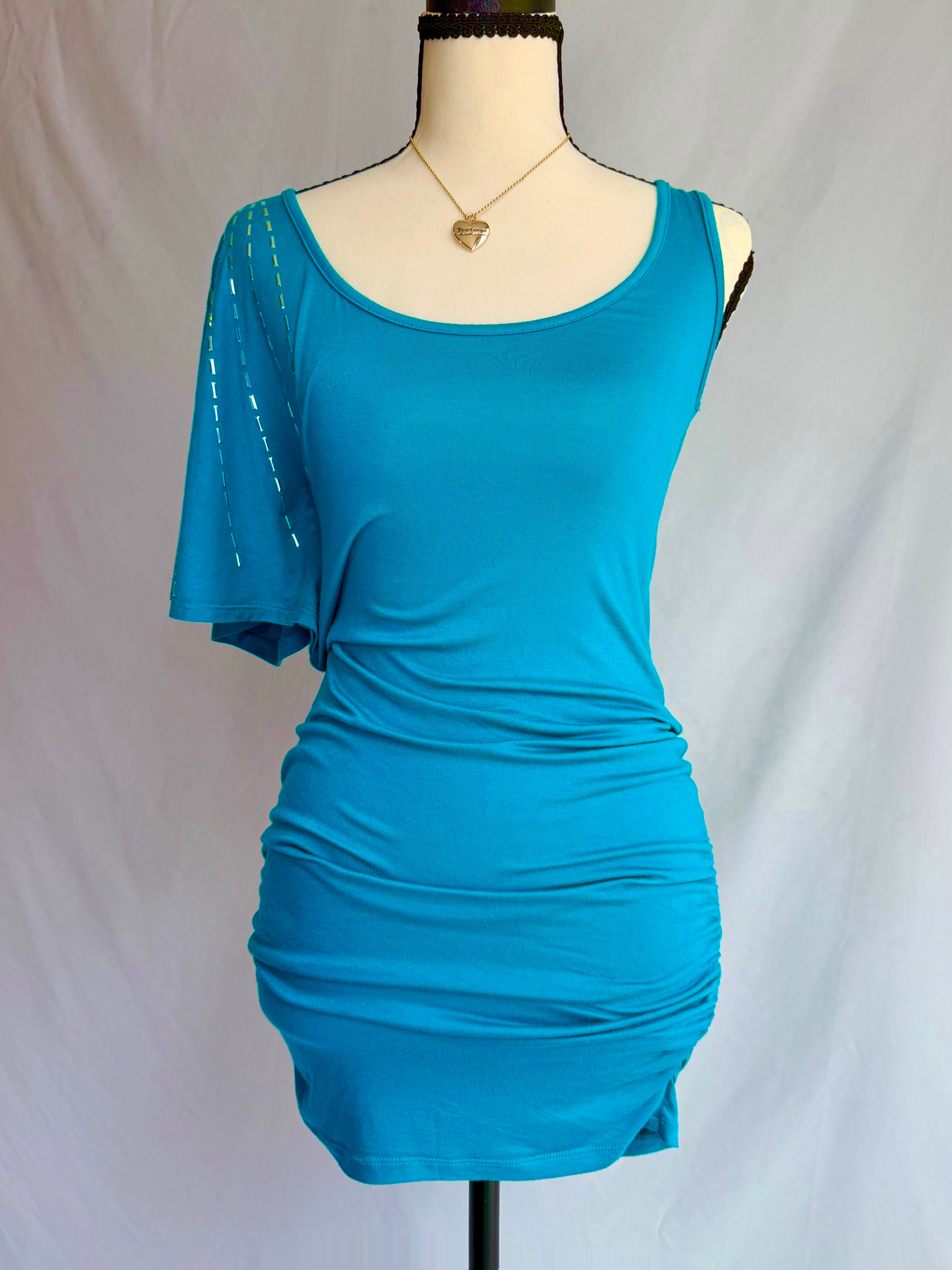 vintage turquoise mini dress ₊˚⊹♡