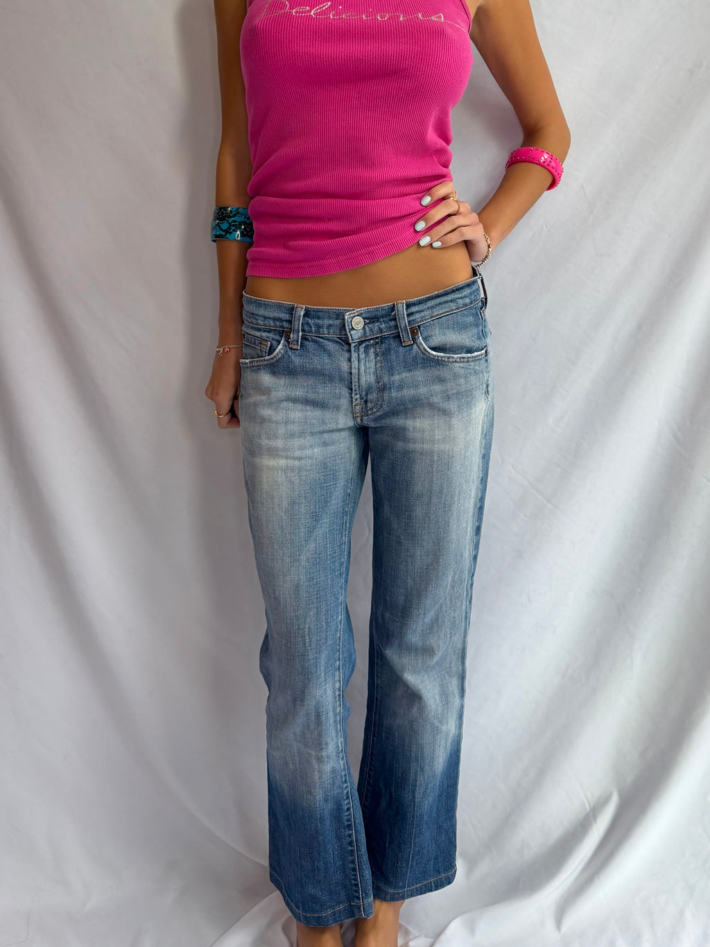 Vintage low rise flare jeans