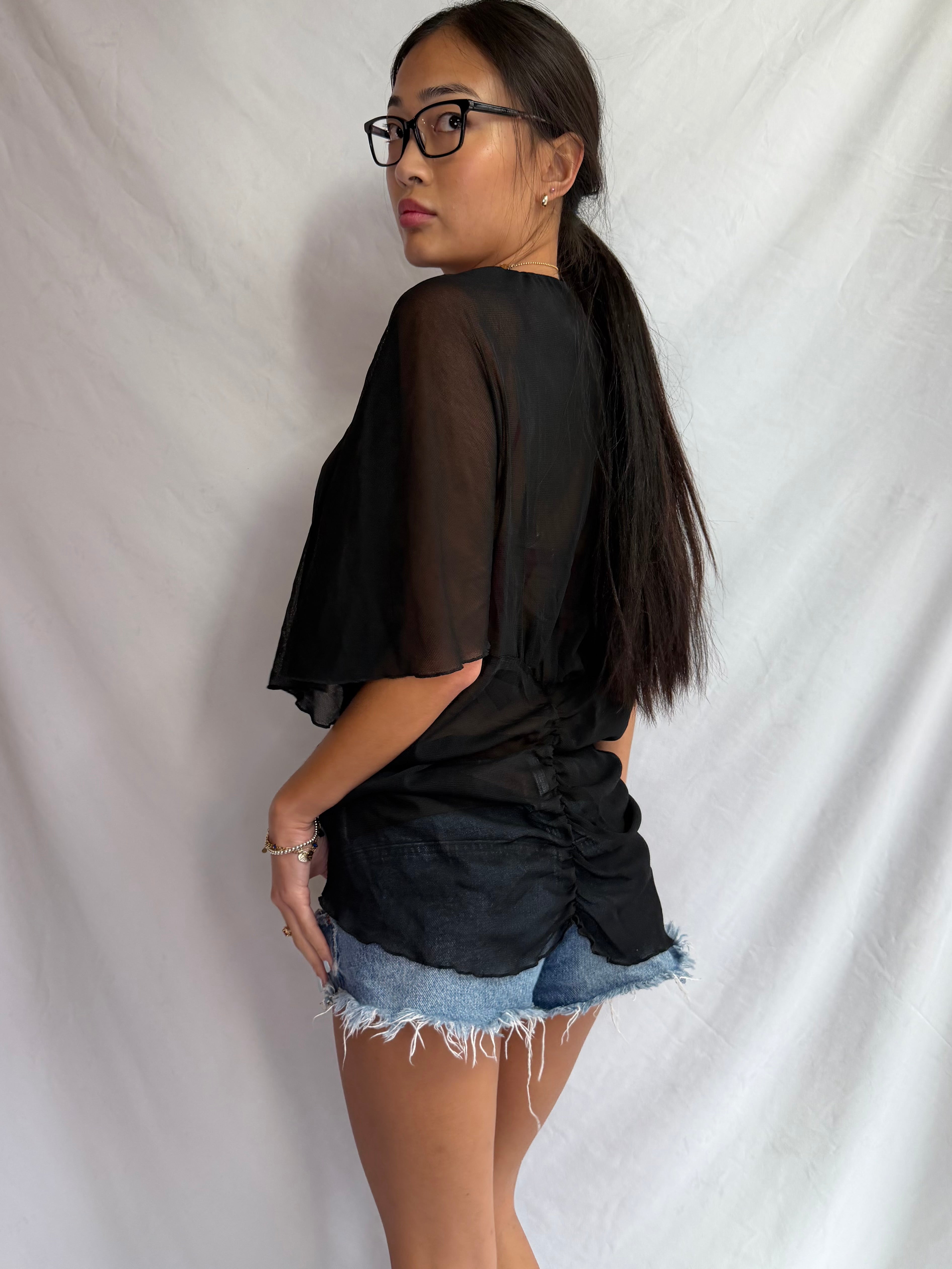 Vintage sheer off the shoulder top