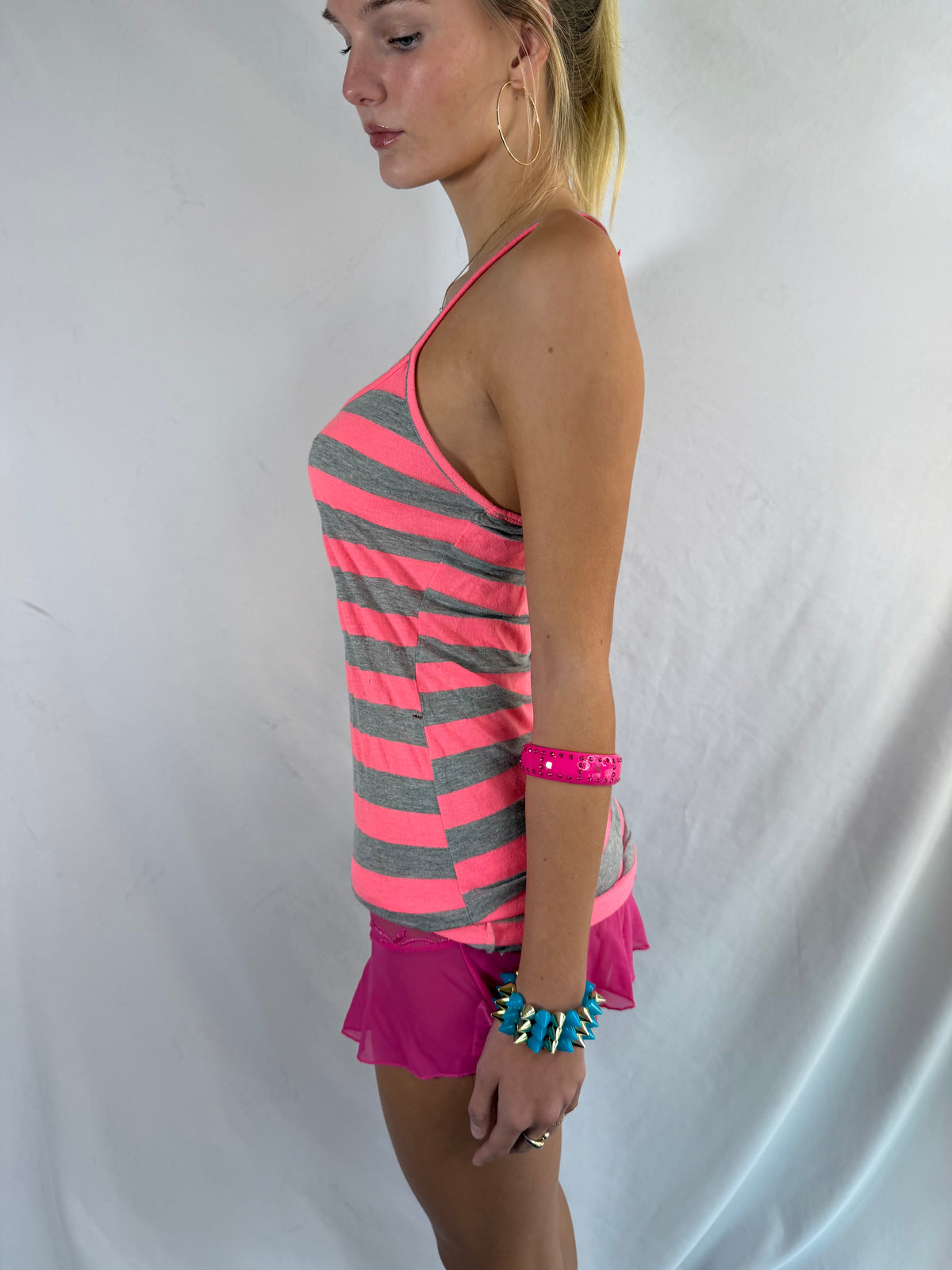 Vintage pink striped tank top