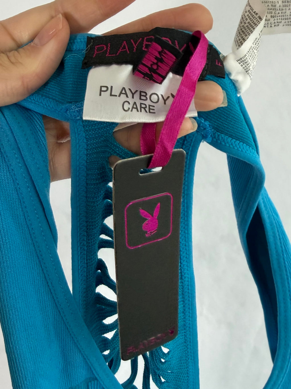 Vintage Playboy blue bodycon mini dress