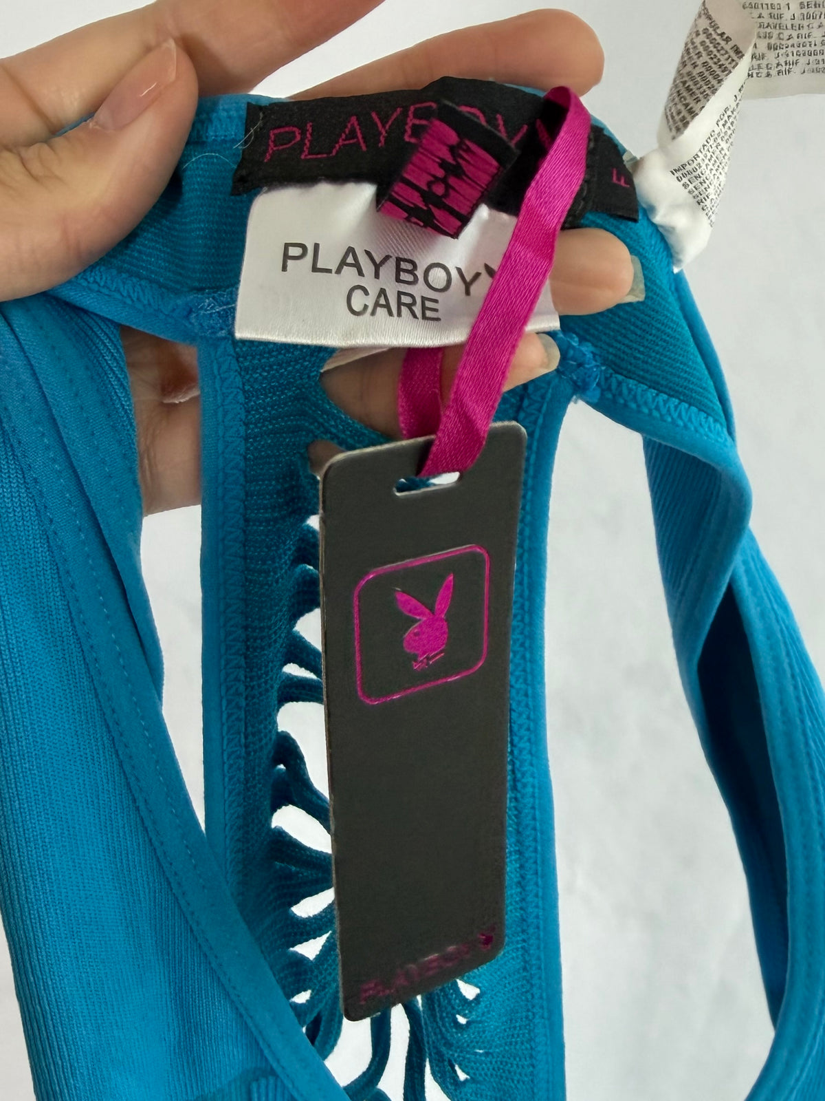 Vintage Playboy blue bodycon mini dress