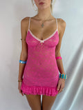 Vintage Victoria’s Secret hot pink lace dress