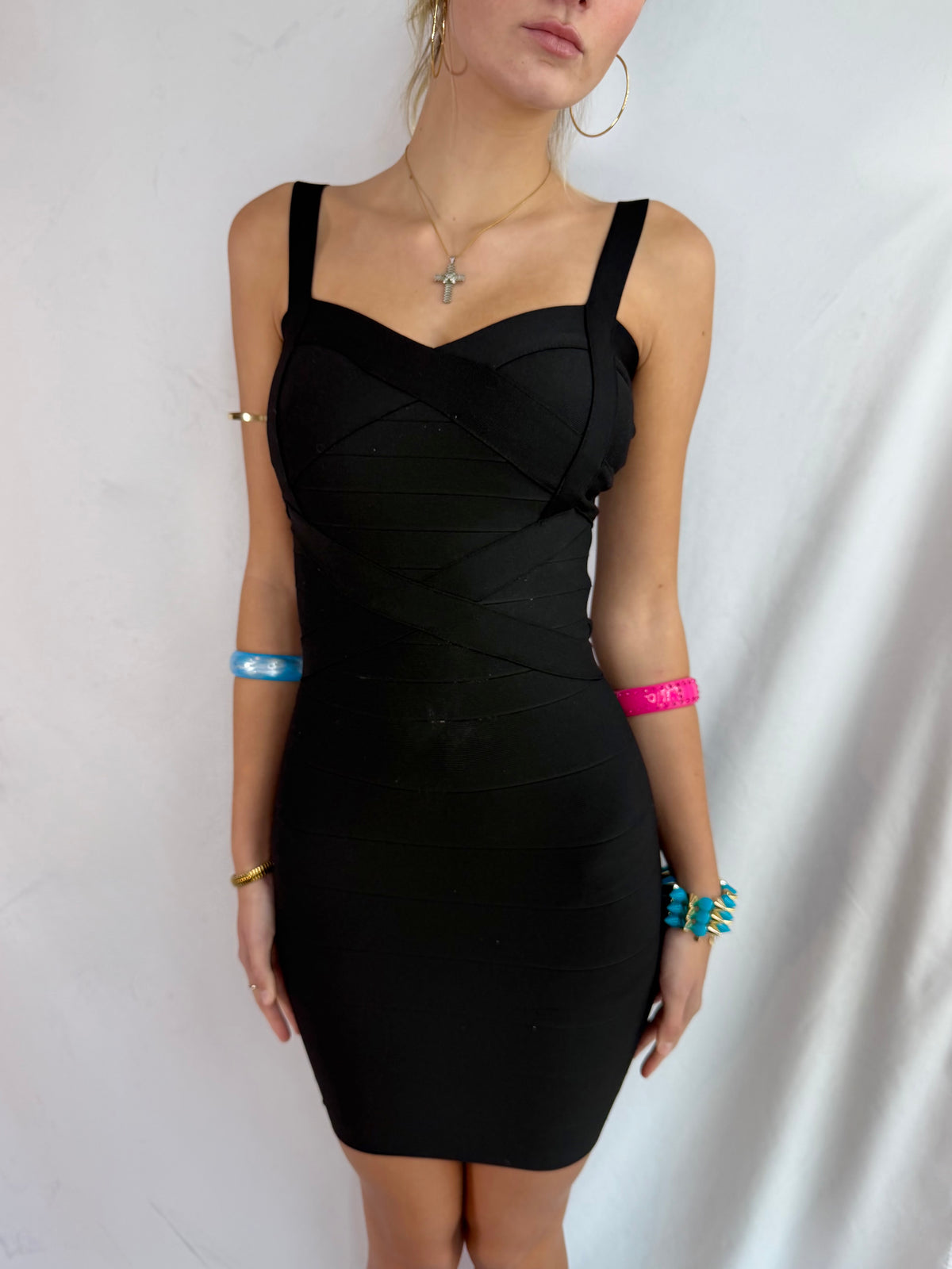 Vintage Bebe black bandage dress