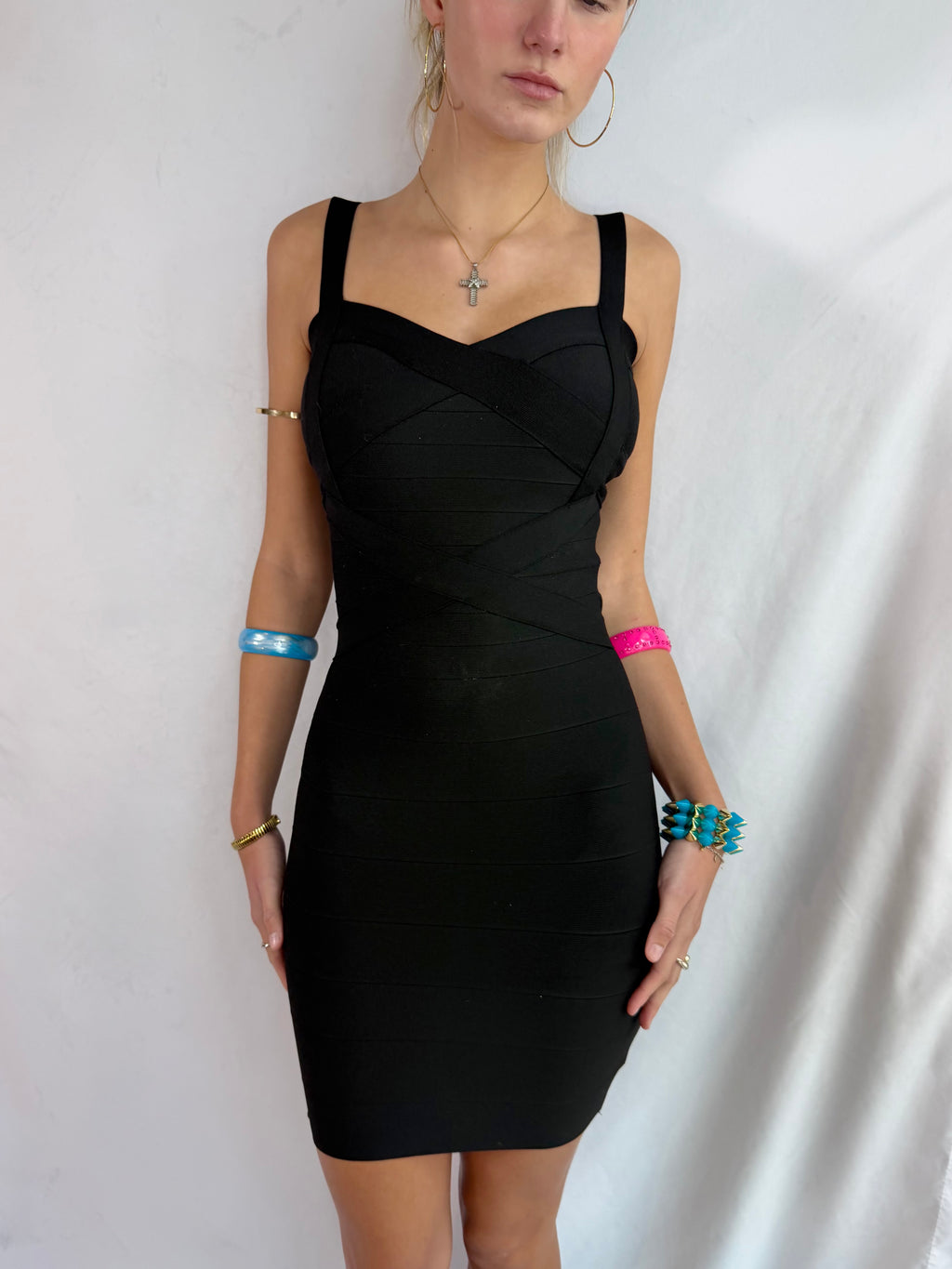 Vintage Bebe black bandage dress