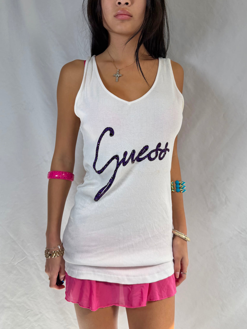 Vintage Guess rhinestone tank top