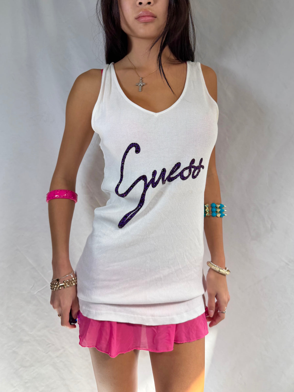 Vintage Guess rhinestone tank top