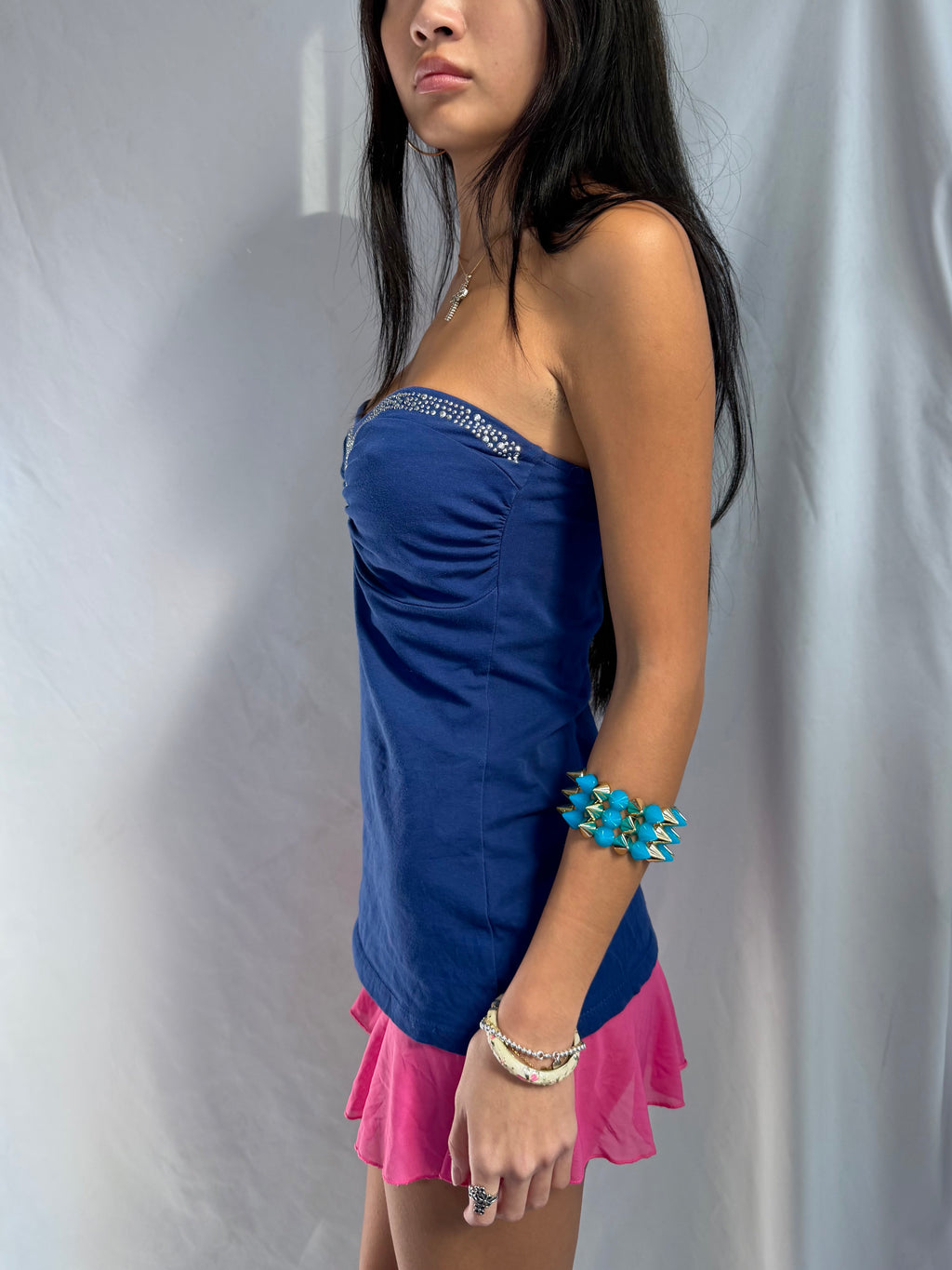 Vintage navy sequin halter top