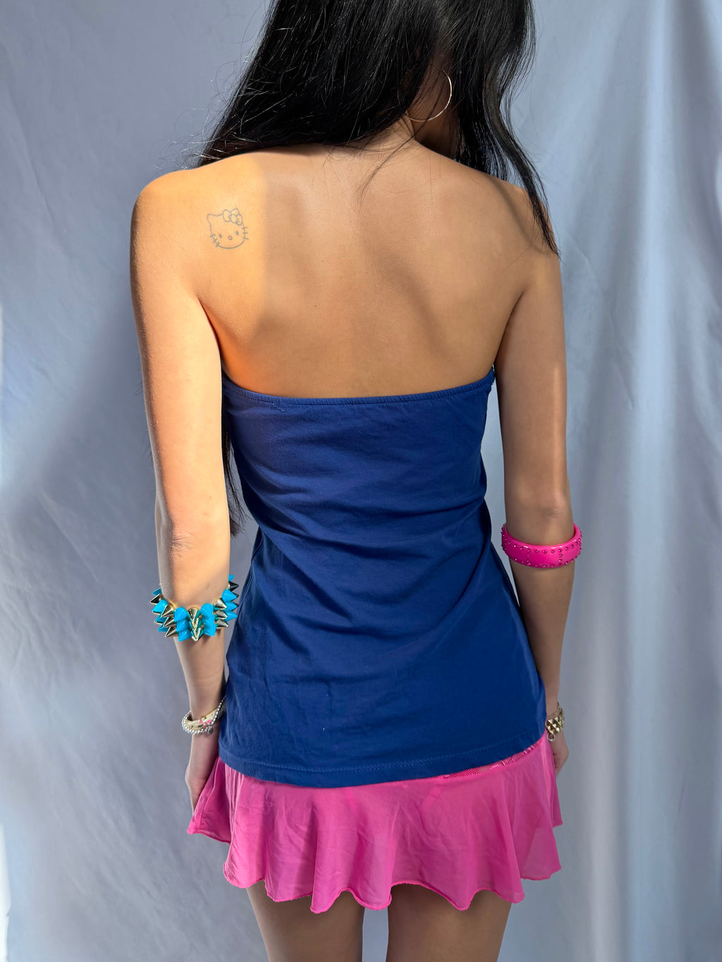 Vintage navy sequin halter top