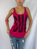 Vintage hot pink graphic tank top