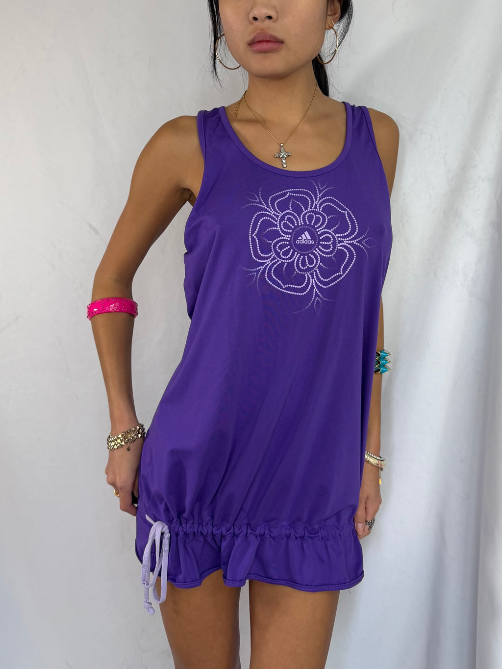 Vintage purple Adidas athletic mini dress