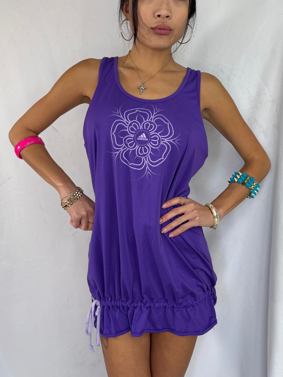 Vintage purple Adidas athletic mini dress