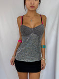 Vintage silver sequin mini dress