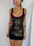 Vintage black sequin mini dress